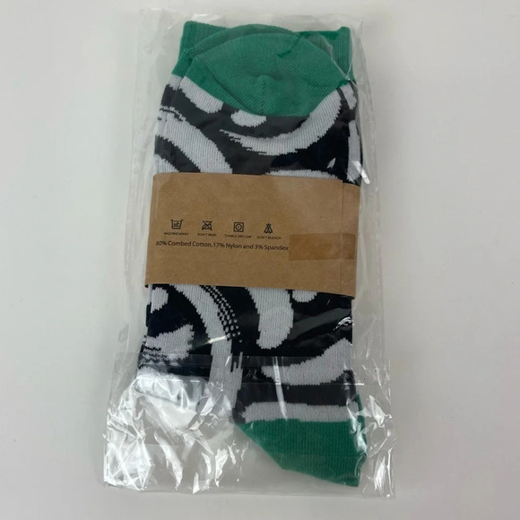 Karakoram Womens Socks Green Black White NWT Calzini Kimberly Nero - Picture 2 of 3